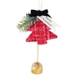 thumbnail image 7 of 3 PCS Christmas Tree Wind Chime with Golden Bells and Velvet Bows, 3.15 Inch Festive Hanging Decor for Tree, Door and Window Display with Gentle Sound, 7 of 7