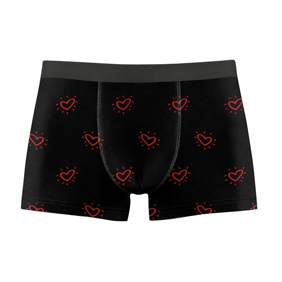 Vetsdori Valentine Underwear for Men Trunks Casual Cozy Soft Boxers Elastic Waist Heart Print Gift for Men Mens Boxer Briefs Fashion