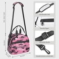 thumbnail image 4 of Portable Cross-Body Insulated Lunch Bag 9×5×7.8in Waterproof And Wear-Resistant Can Be Reused For Picnic Work Out Use Texture Military Camouflage Pattern Abstract Pink_1, 4 of 8