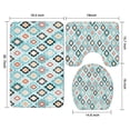 thumbnail image 3 of Blue Geometric Flower Diamond Pattern Bathroom Rugs Sets 3 Piece,Toilet Cover Set,Absorbent Non Slip Bathroom Mats Sets with U-Shaped Contour Rug Toilet Rug Set, 3 of 5