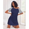 thumbnail image 2 of Ekouaer Nightgowns for Women Cotton Night Gown 3 Pack Sleep Shirts Short Sleeve Nightshirt Soft Sleepwear Nightdress, 2 of 6