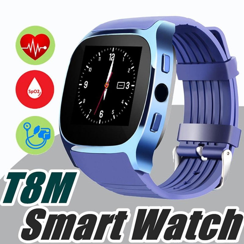 T8M SmartWatch Blood Pressure Measure Heart Rate Monitor Smart Watch Bluetooth Sports Wristwatch Walmart