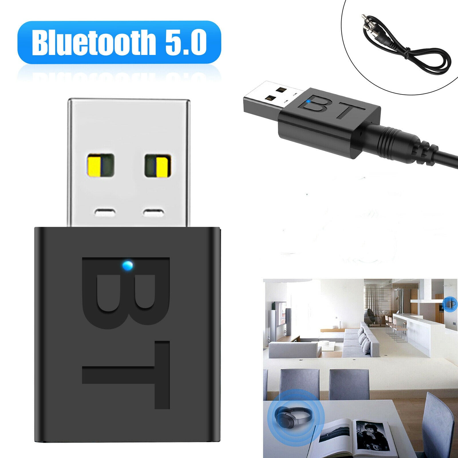 7 8 10 XP Vista bluetooth USB Musiche Sound Receiver Dongle Adattatore wireless 