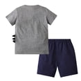 thumbnail image 5 of Ymyiu Toddler Summer Outfits Boy Toddler Baby Boy Summer Outfits Short Sleeve T-Shirt Tees + Shorts Infant Clothes Set 5T 6T (Grey,5-6 Years), 5 of 7