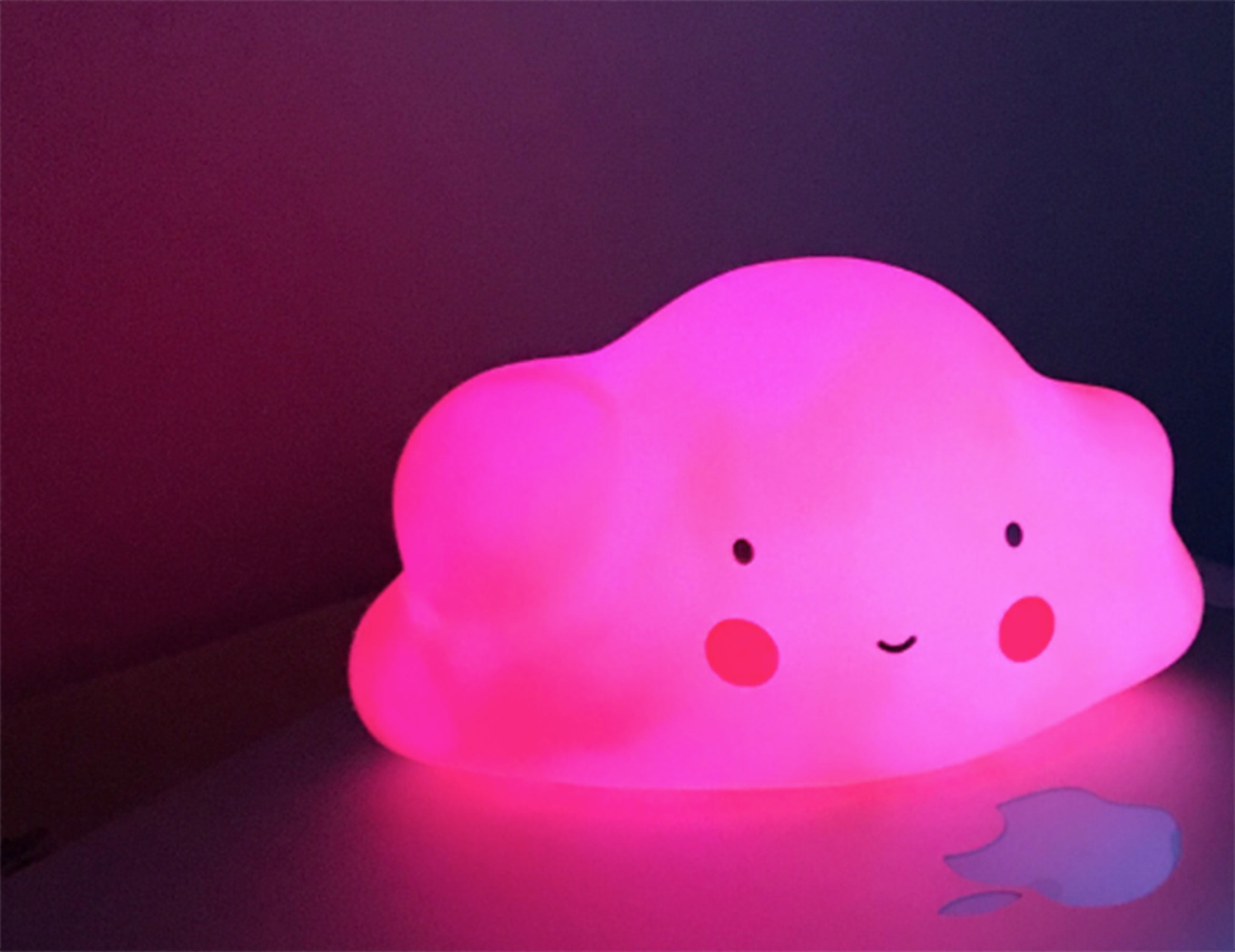 Soft Cloud Light (Pink). Great for Kids' room, night light, center piece, on/off Size: 3.25x6x3.25. Squeezable material. Night light for any room. On/Off on the bottom - Walmart.com