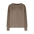 thumbnail image 5 of ClodeEU Women's Oversized Sweatshirts,Crewneck Long Sleeve Side Slit Pullover ,Casual Loose Fall Outfits Brown,Womens Plus M, 5 of 8