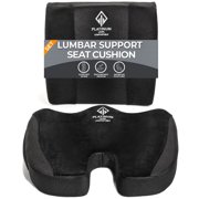 Platinum-Level Comfortable Memory Foam Ergonomic Backrests with Seat Cushion, Lumbar Support, Black, 2 Count, 2 Pack