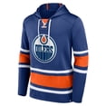 thumbnail image 1 of Men's Edmonton Oilers Puck Deep Lace-Up Pullover Hoodie - Blue, 1 of 3
