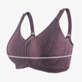 thumbnail image 4 of Skymirror Women Solid Color Bra with Chest Pad No Steel Ring Traceless Breathable Underwear Non-slip Adjustable Wide Strap Front Zipper Push-up Bra Anti-light Sexy Ladies Sports Bra, 4 of 8