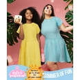thumbnail image 3 of MISS POPULAR Girls 3 Pack Short Sleeve Skater Dress Soft Cotton Cute Designs Spring Summer | Sizes 4-16, 3 of 4