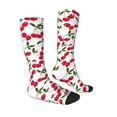 thumbnail image 3 of Fotbe Cherry print Women's Men's Novelty Crew Socks Cotton Socks Knee High Socks for Walking,Running,Nurses,Pregnancy, 3 of 9