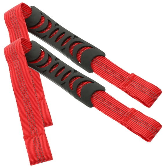 Toddmomy Red Nylon Car Headrest Grab Handle for Elderly 2Pcs 15.6X1.2X0.4In