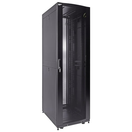 NavePoint 42U Server Cabinet 800mm Deep with Locking Perforated Door and Removable Side Panels - 42U Rack Cabinet with Cable Magement Compatible Top, Black