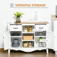 thumbnail image 3 of HOMCOM 42" Sideboard Buffet Cabinet, Accent Kitchen Cabinet, Coffee Bar Cabinet with Storage Drawers and Adjustable Shelves for Living Room, White, 3 of 9