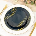 thumbnail image 6 of Balsa Circle 10 Navy Blue Gold Round Disposable Salad Dinner Plastic Plates Metallic Prints Party Events Tableware Decorations, 6 of 8
