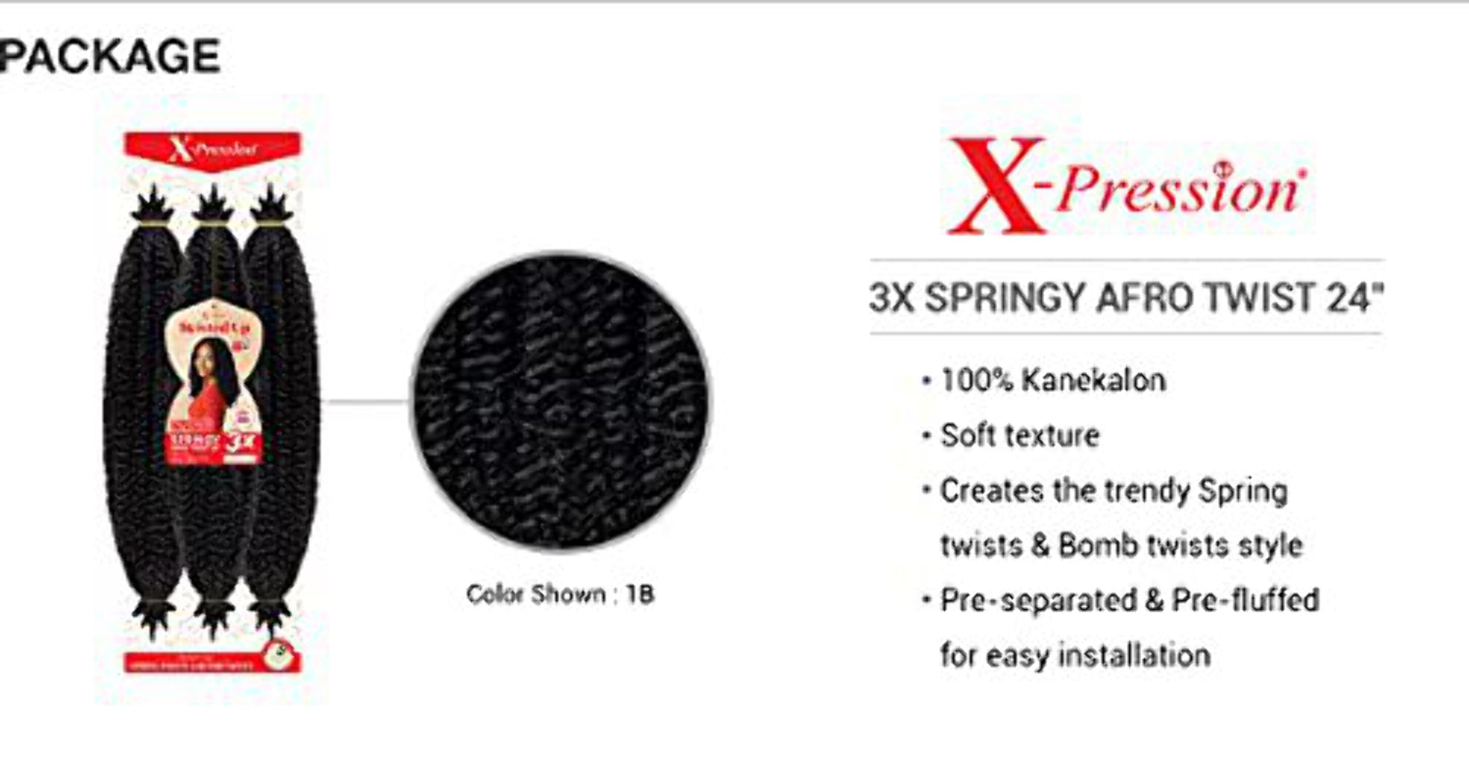 Outre X-Pression Twisted Up Crochet Braid - 3X SPRINGY AFRO TWIST