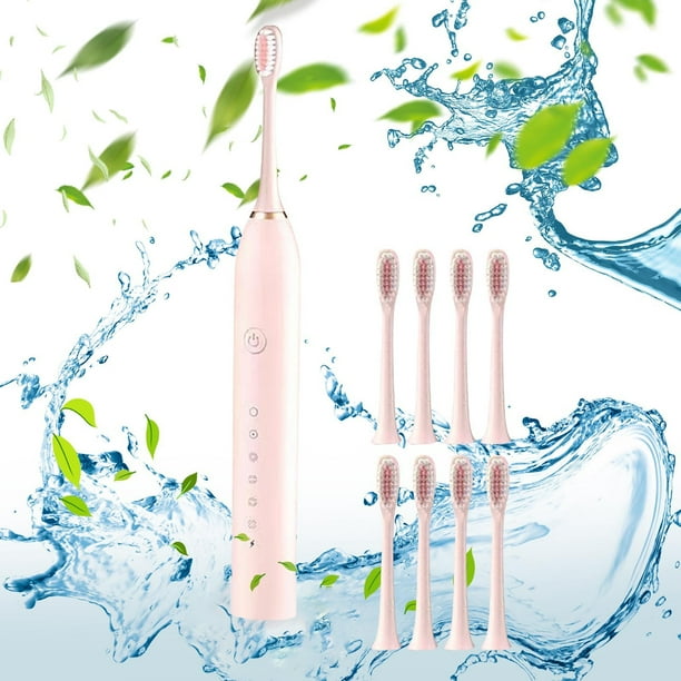 Cepillo de Dientes Eléctrico de Alta Frecuencia Xiying de 32 000 Rpm: 6 Modos de Limpieza, 8 Cabezales de Repuesto, Recargable Por Usb, para Adultos y Niños, Incluye Estuche de Viaje.