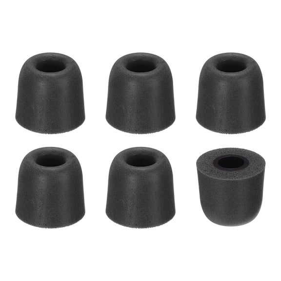 Memory Foam Earbud Tips (4.9mm/0.19"), 6Pack - Medium Ear Bud Replacement Tips Noise Isolation, Ultimate Comfort Secure Fit Buds for Earphones Earplugs, Dark Gray