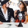 thumbnail image 3 of Decoraciones de Halloween, adornos de Halloween, regalos de Halloween, accesorios decorativos de Halloween, festival de calaveras, farola con cabeza de calavera, lámpara de vela electrónica, diseño de, 3 of 9