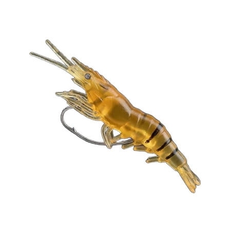 Wofarmy Shrimp Fishing Bait Night Fishing Realistic Swimming Action Soft Flexible Pvc 1# Yellow