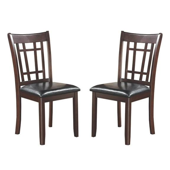 Benjara Contemporary Armless Dining Side Chair, Espresso Brown & Black, Set of 2