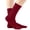Wine, variant on QSAWXQZ Kids' Crew Socks Solid Knitting Breathable Mid Calf Socks 5-13Years