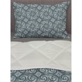 thumbnail image 3 of Vintage Comforter & Sham Bedding Set, Swirled Stripes Wavy Abstract Illustration Ornamental Arrangement Squares, 3 pcs Duvet Set Microfiber Filling Quilt, 5 Sizes, Dark Teal Eggshell, by Ambesonne, 3 of 4