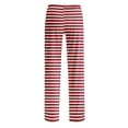thumbnail image 6 of DENGDENG Funny Pajamas for Women Plus Size Striped Pajama Pants Casual Wide Leg Lounge Sleepwear Pants Halloween Christmas Petite Stretchy Palazzo Pjs Red XL, 6 of 6