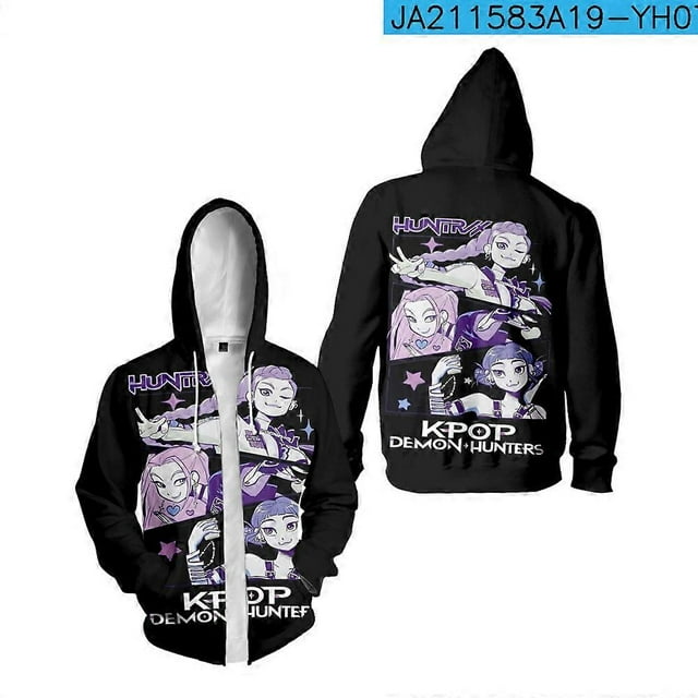 Sudadera con capucha y cremallera de grupo femenino Demon Hunter de K-POP, varios patrones, todas las tallas, unisex.