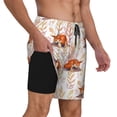 thumbnail image 3 of Picia Cute Sleepy Fox pattern Mens Swim Trunks with Compression Liner Stretch Beach Shorts Quick Dry with Zipper Pockets No-Chafing Board Shorts-Medium, 3 of 9