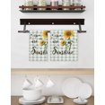 thumbnail image 3 of Sunflowers Farmhouse Kitchen Dish Towels for Drying Dishes Set of 2, Sage Green Plaid Pastoral Rustic Waffle Weave Microfiber Hand Tea Bathroom Towels Quick Dry & Absorbent Towel 15.7x23.6, 3 of 7