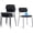 Black, variant on Black Stacking Chairs with Upholstered Fabric Seat and Back, Armless Guest Chairs with Metal Frames, Stackable Reception Chair for Waiting Area, School, Conference Room, and Church, Set of 4.
