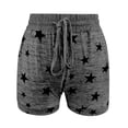 thumbnail image 4 of DHFJKG Womens Workout Shorts Summer Casual Drawstring High Waisted Star Printed Slim Fit Soft Yoga Shorts With Pockets Stylish Bottoms, 4 of 5