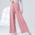 thumbnail image 2 of gbyLJF Womens Casual Pants 2024 Fashion Summer Thin Section Lounge Pants Elastic Waist Loose Comfy Wide Leg Pants A03_Pink L, 2 of 7