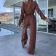 thumbnail image 4 of 2-Piece Paneled Fashion Lapel Long Sleeve Shirt With Long Pants Suit For Women, 4 of 8