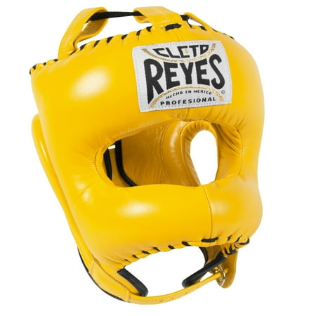 Cleto Reyes Traditional Leather Headgear with Nylon Face Bar - Yellow