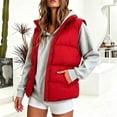 thumbnail image 6 of Vixolx Womens Short Puffer Vest Stand Collar Sleeveless Full Zip Padded Jacket with Side Pockets Solid Casual Fall Winter Outerwear, 6 of 8