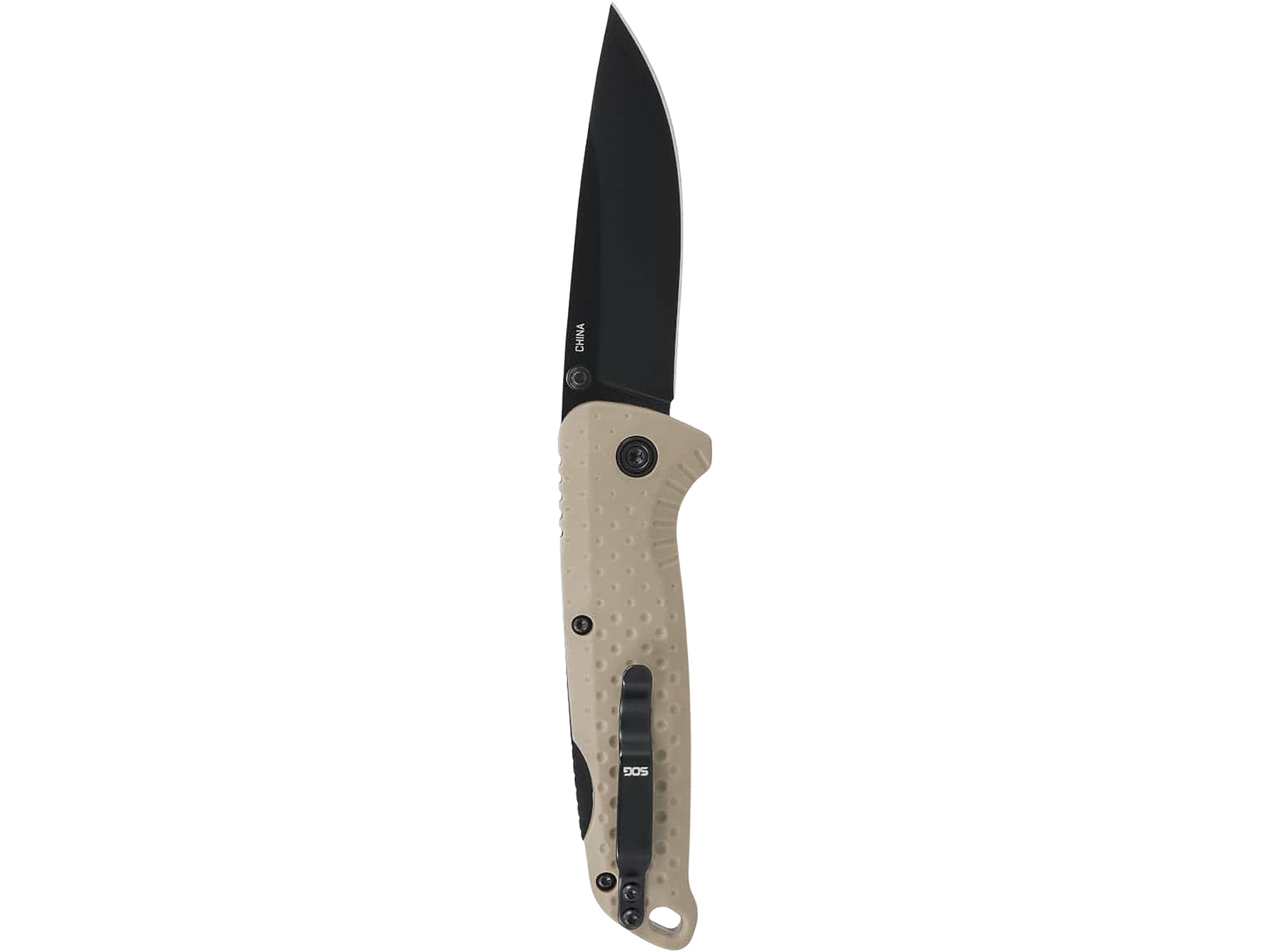 SOG Adventurer LB Pocket Knife 3" Drop Point 5Cr15MoV Titanium Nitride Blade Glass Filled Nylon Handle Flat Dark Earth