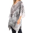 thumbnail image 3 of Sakkas Aymee Women's Caftan Poncho Cover up V neck Top Lace up With Rhinestone - SW273-White - One Size, 3 of 5