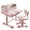 Pink:Cartoon Pattern, variant on Anvazise Kids Study Desk Chair Set,2PCS Height Adjustable Children School Study Table Chair Set with Large Writing Board, Bookshelf and Drawer,Ergonomic Desk Chair with Astronaut Pattern (Blue)