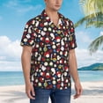 thumbnail image 5 of Xecao Rose Rabbit print Hawaiian shirt - a stylish short-sleeve button-down for men, perfect for casual beach and tropical outings., 5 of 9