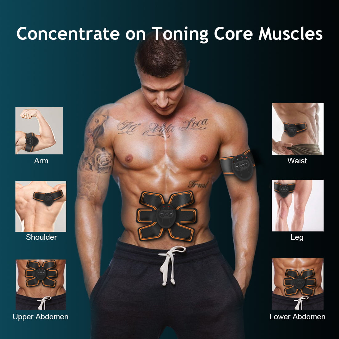 Details about   Electric Muscle Toner EMS Machine Wireless Toning Belt Simulation ABS Fat Burner 