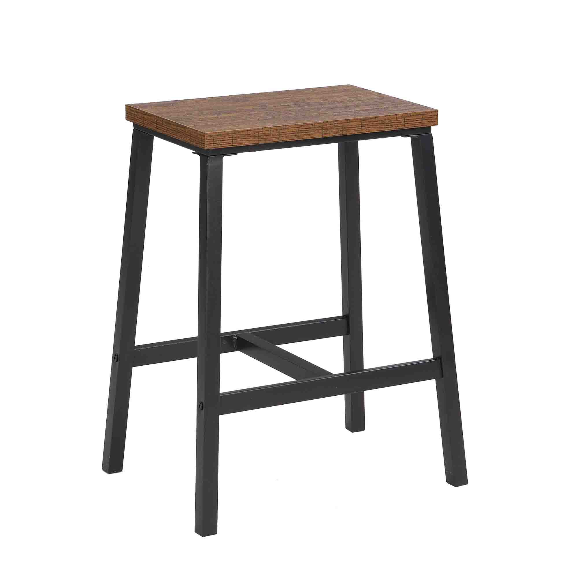 Kadyn Bar Table and Chairs Set for 4, 5 Piece Bar Kitchen Counter Height Table with Glass and Wine Holder, Brown