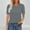 (Fashion 62)Gray, variant on Women's Pleated Lace Splice Blouse Summer Solid Color Round Neck Short Sleeve Loose Daily Shirts Breathable Casual Tops