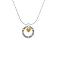 thumbnail image 2 of Delight Jewelry Acrylic 5/16" Goldtone Heart Silver-tone You Mean the World to Me Ring Necklace, 18", 2 of 4