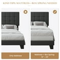 thumbnail image 5 of SHA CERLIN Grey Queen Size Panel Platform Bed Frame with Adjustable Fabric Upholstered Headboard, Adult, 5 of 6