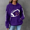 thumbnail image 2 of VISALY Fashion Hoodies Sweatshirts Football Sweatshirts Printed Fashion Pullover with Pockets Long Sleeve Tops Jacket Coat Drawstring Hooded Oversized Tops Trendy Hoodies Basic Pullover Purple Xl, 2 of 4