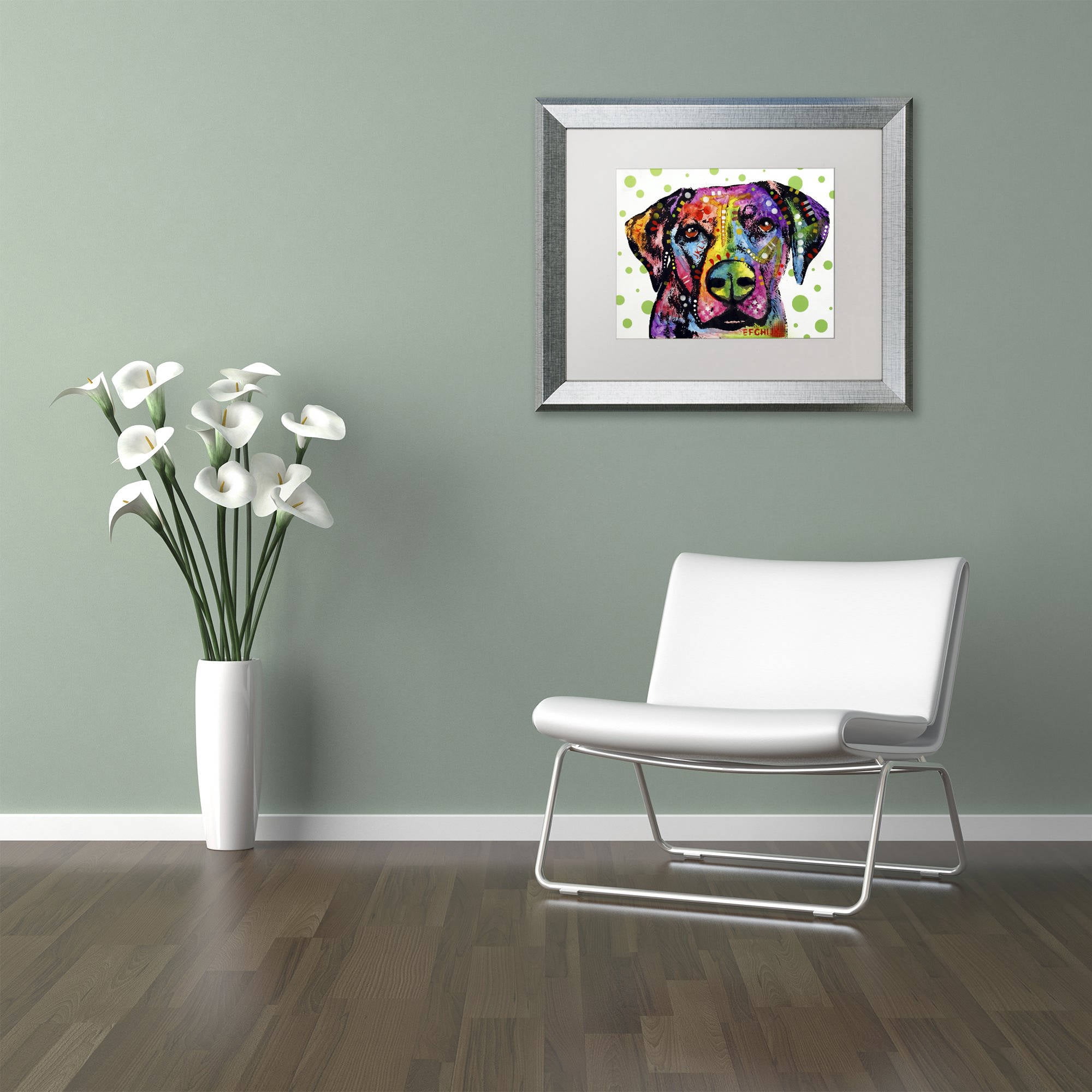 Trademark Fine Art "Rhodesian" Canvas Art by Dean Russo, White Matte, Silver Frame