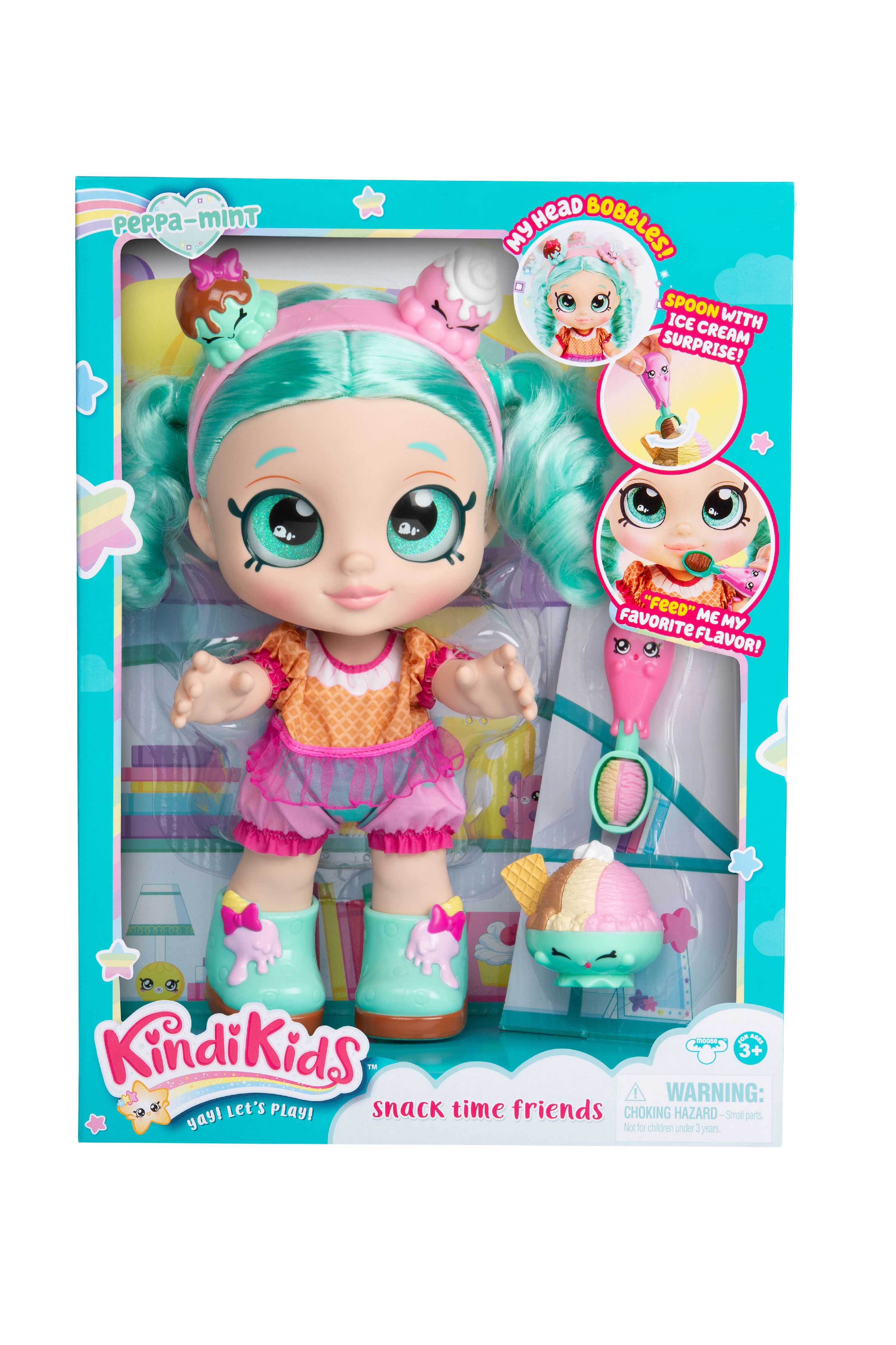 Kindi Kids Snack Time Friends 10" Doll, Peppa-Mint - image 3 of 6