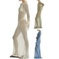 thumbnail image 2 of Springcmy Women Crochet Knit Cover Up Maxi Dress Y2K Sheer Mesh Long Dress Sexy Backless Bikini Bathing Suit Coverups White S, 2 of 6